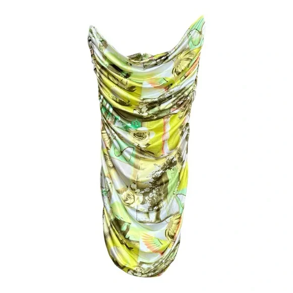 Green mixed print Strapless Mini Dress urban outfitters - Picture 8 of 13